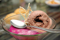 dragon fruit with the ice-cream dragon fruit with the ice-cream